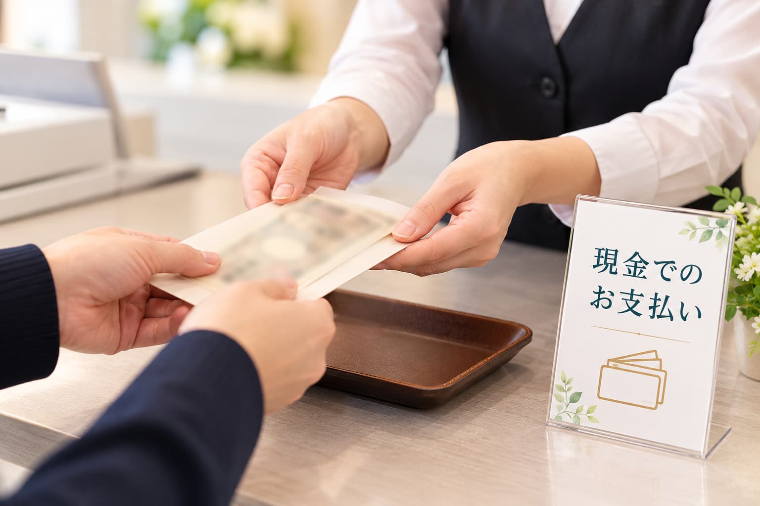 お支払いは現金になります